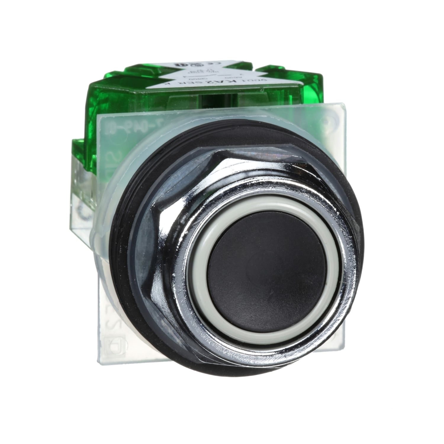 30mm Push Button, Type K, push button, full guard, black, 1 NO