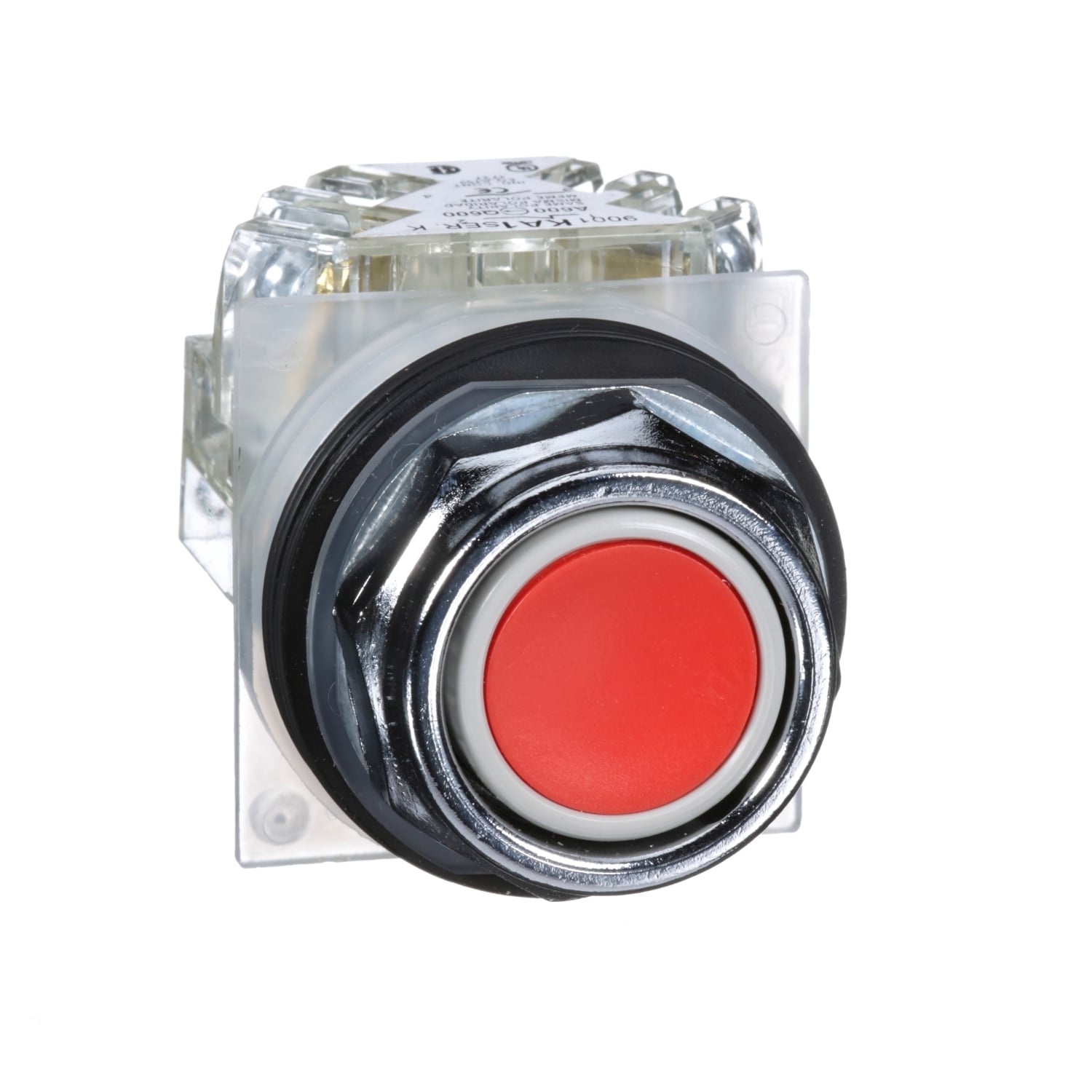 30mm Push Button, Type K, push button, full guard, red, 1 NO and 1 NC