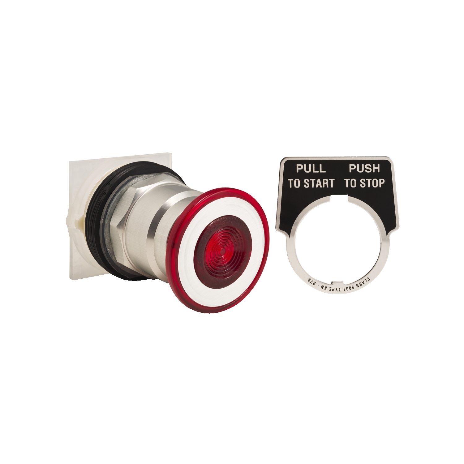 Push button head, Harmony 9001K, metal, mushroom 41mm, red, 30mm, 3 positions, return to center