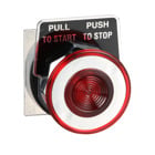 30mm Push Button, Type K, push pull operator, red mushroom cap