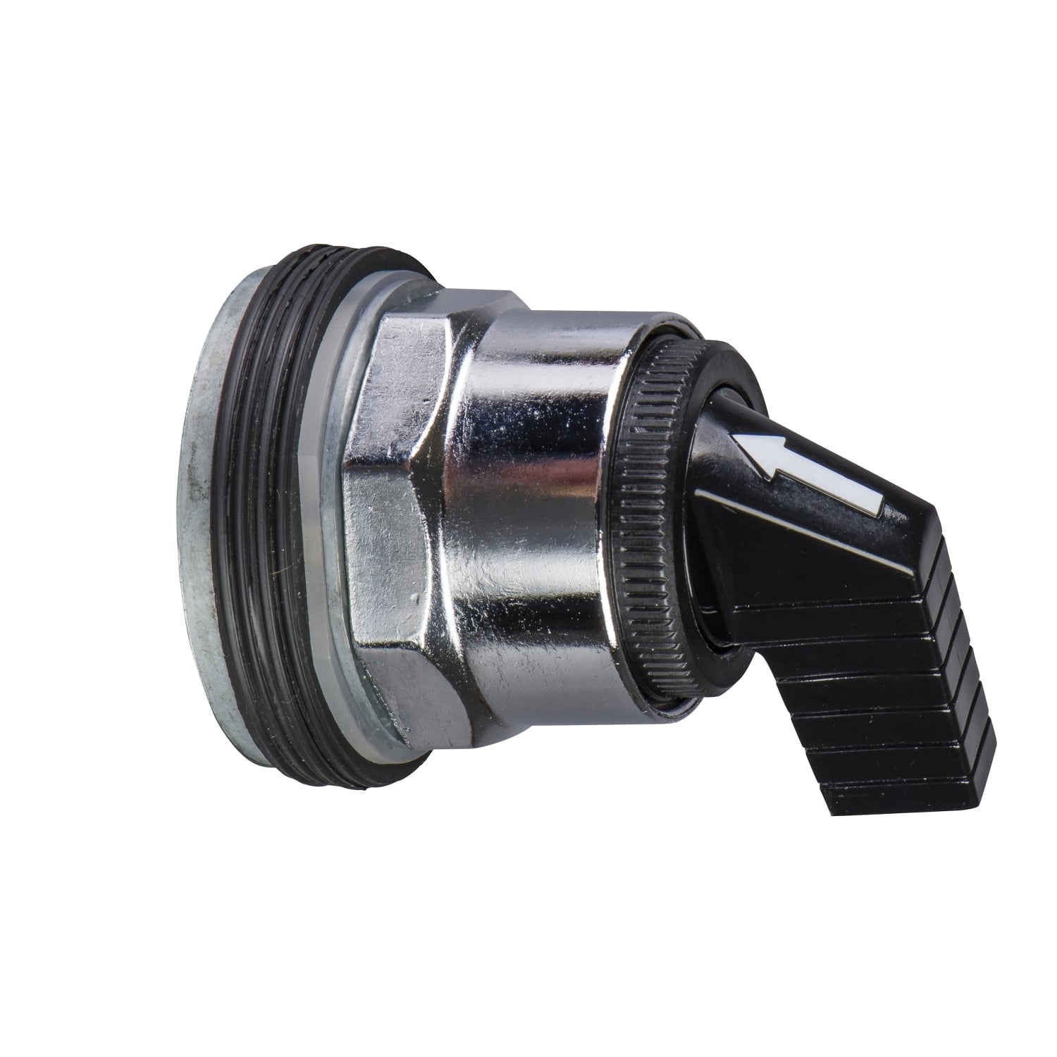 Selector switch, Harmony 9001K, metal, long handle, black, 30mm, 2 position, stay put, 1 changeover