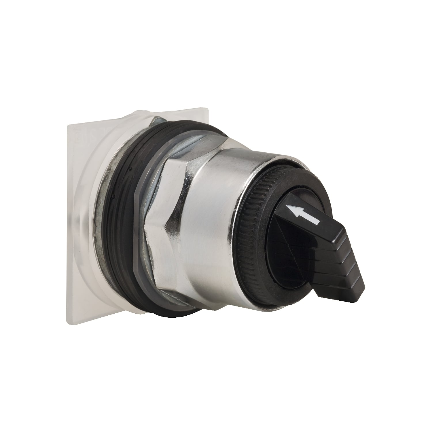 Spring Return From Left Non-Illuminated 2-Position Selector Switch, 30 mm, Black
