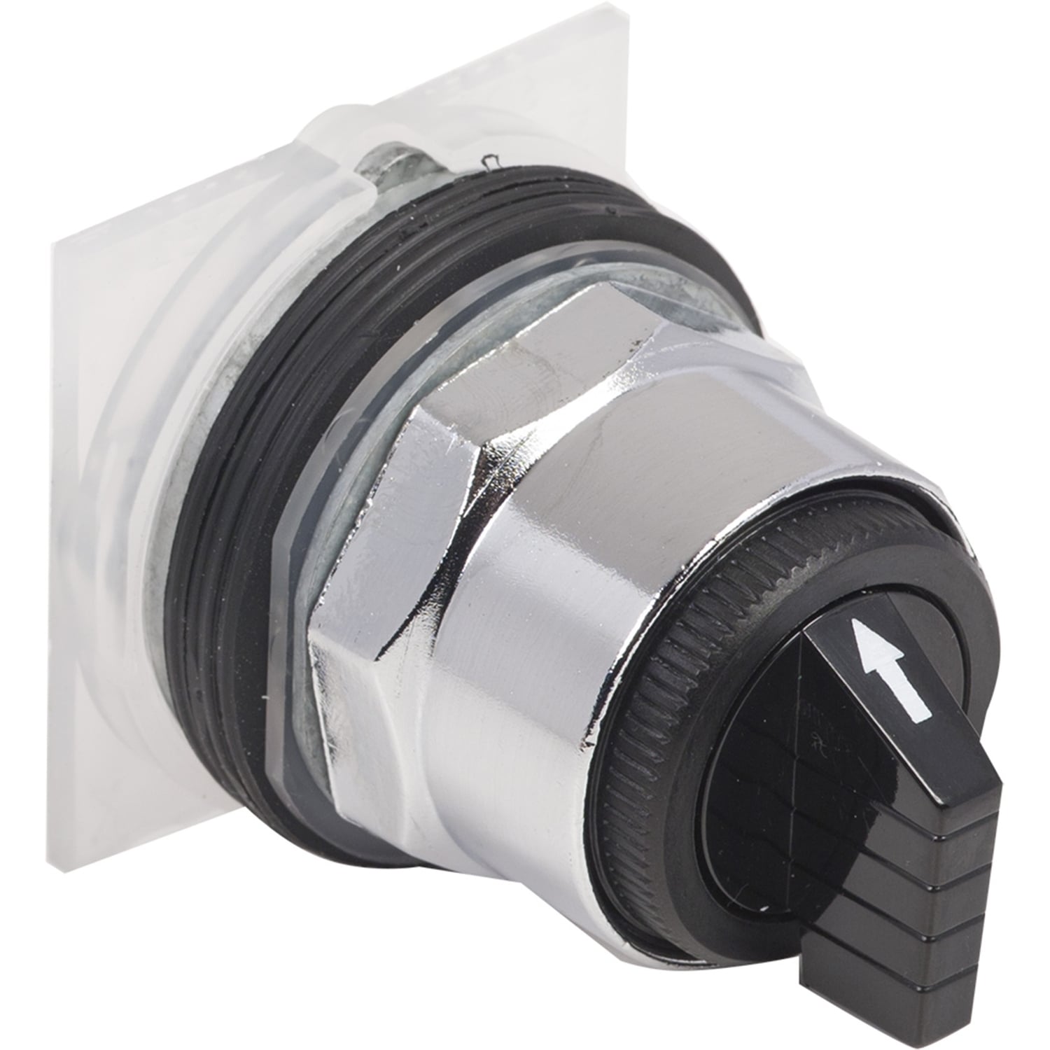 Selector switch head, Harmony 9001K, metal, standard handle, black, 30mm, 3 positions,stay put