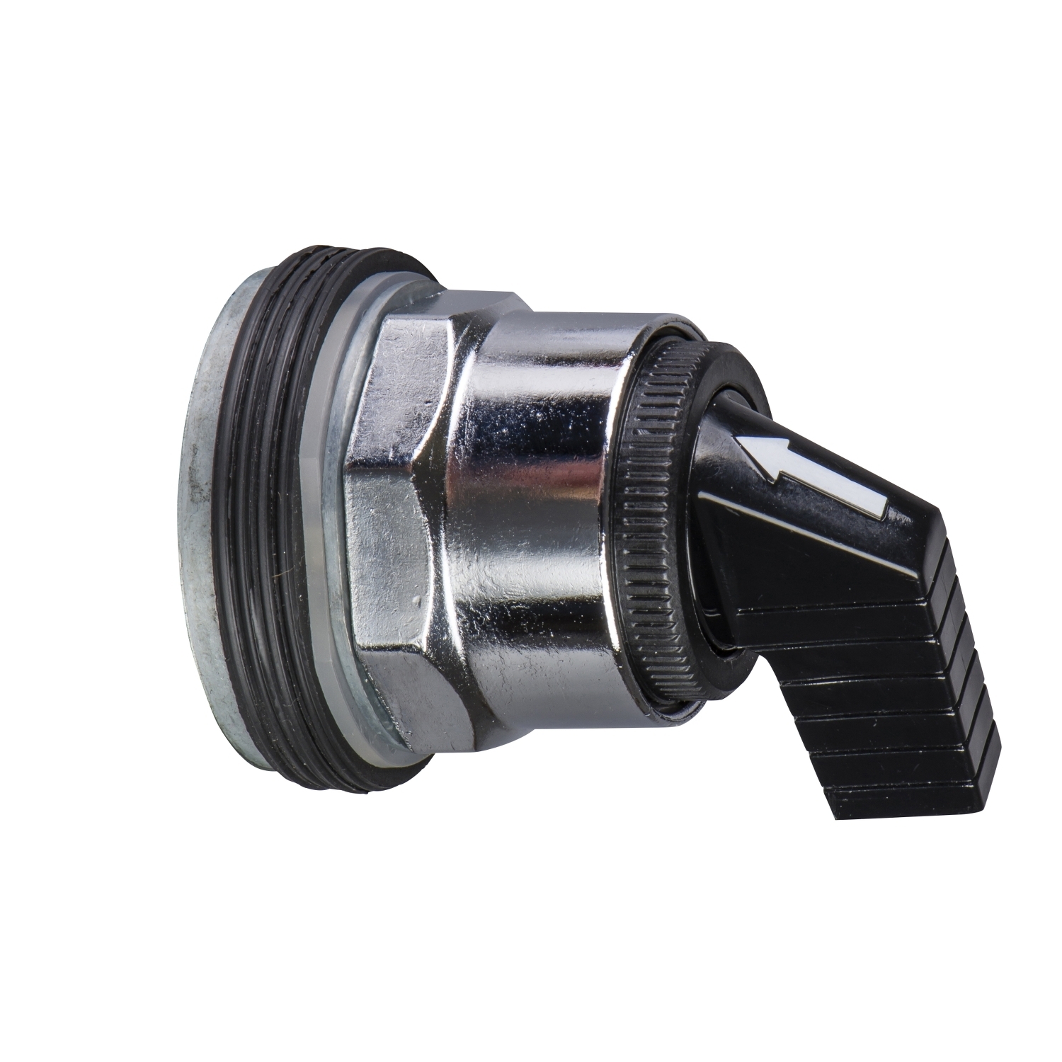 Selector switch head, Harmony 9001K, metal, long handle, black, 30mm, 4 positions, stay put
