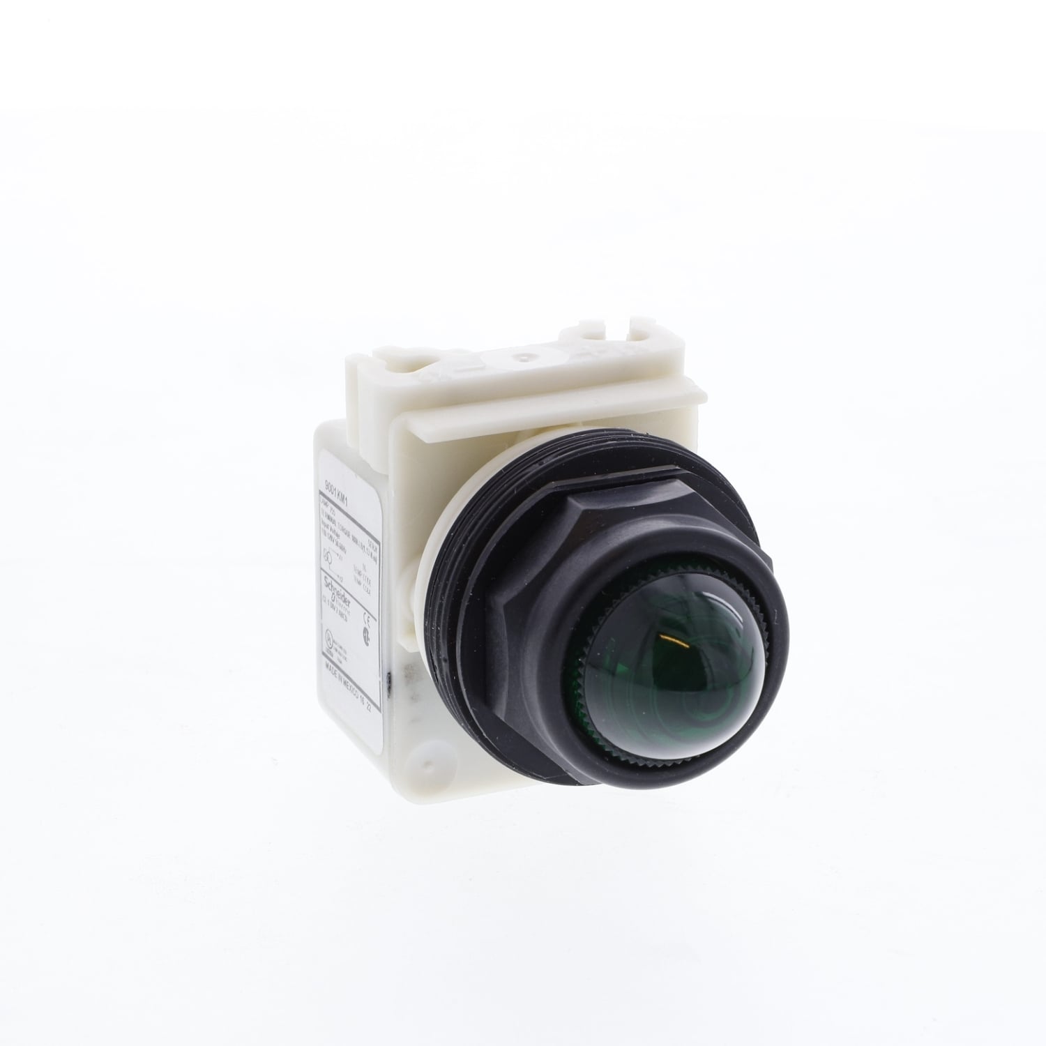 Pilot light, Harmony 9001SK, plastic, polycarbonate, domed, green, 30mm, 110-120V
