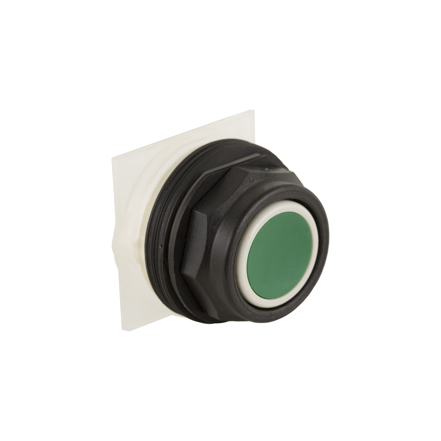 9001SKR1G Harmony Heavy Duty Non-Illuminated Octagonal Type SK Unmarked Pushbutton Operator With Full Guard, 1.18 in, 2 Positions, Black/Green