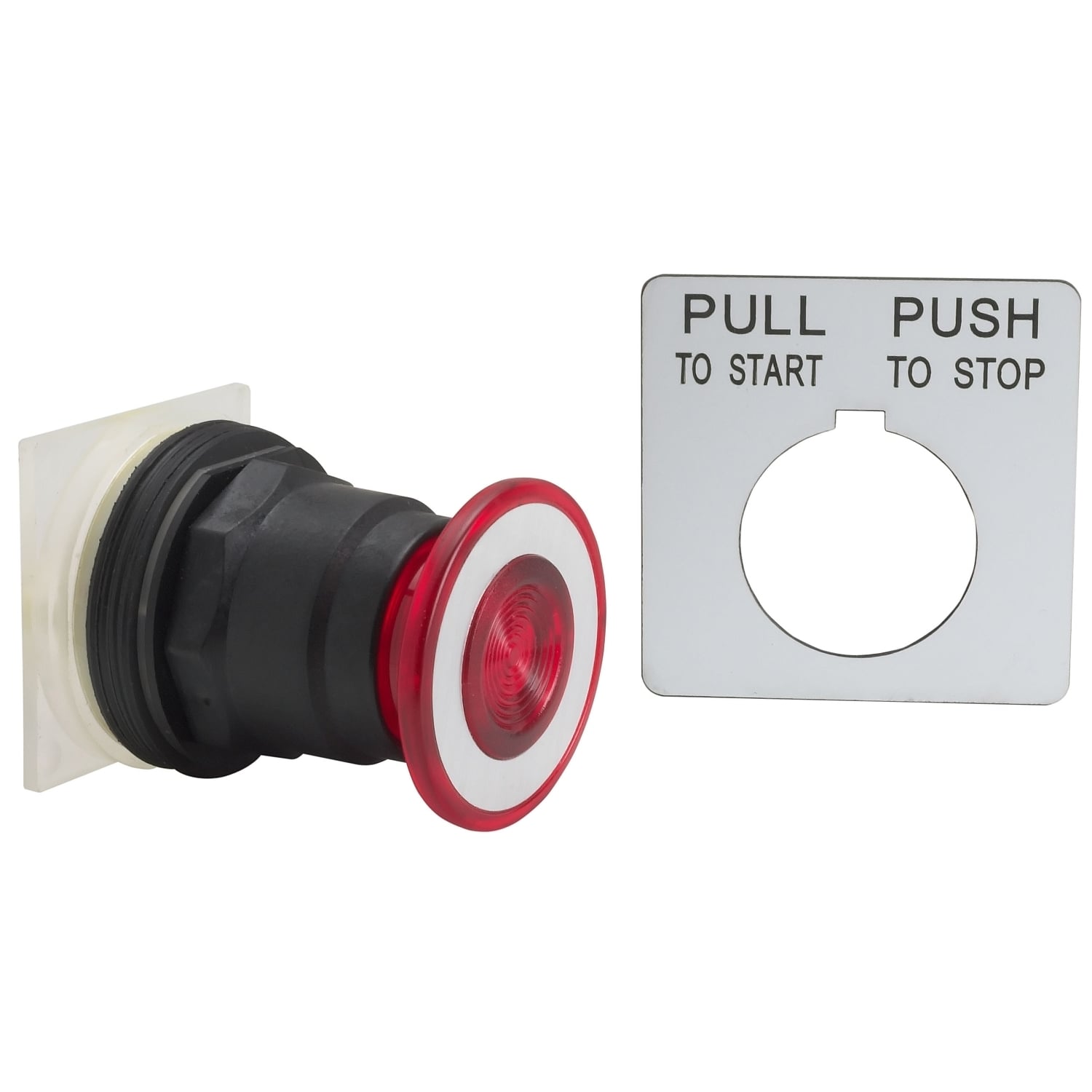 Push-button head, Harmony 9001SK, plastic, mushroom 41mm, red, 30mm, 3 positions, return to center