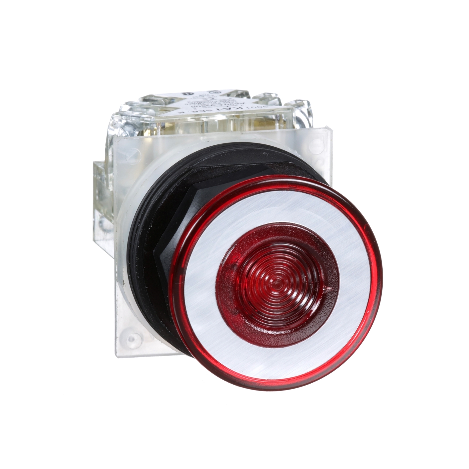 30mm Push Button, Type SK, push pull operator, red mushroom cap, 1 NO and 1 NC