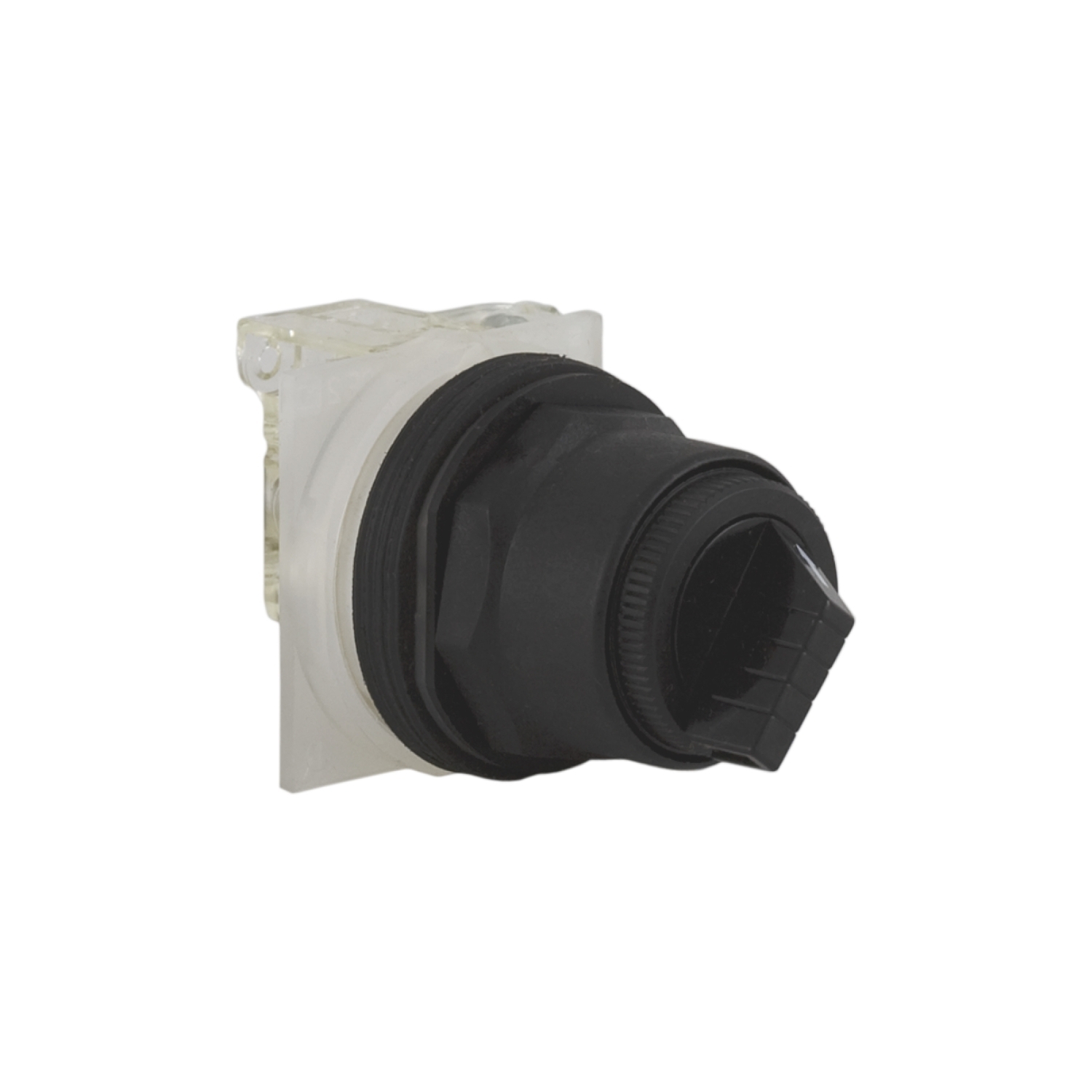 Selector switch, Harmony 9001SK, plastic, standard handle, black, 30mm, 2 positions, stay put, 1 CO