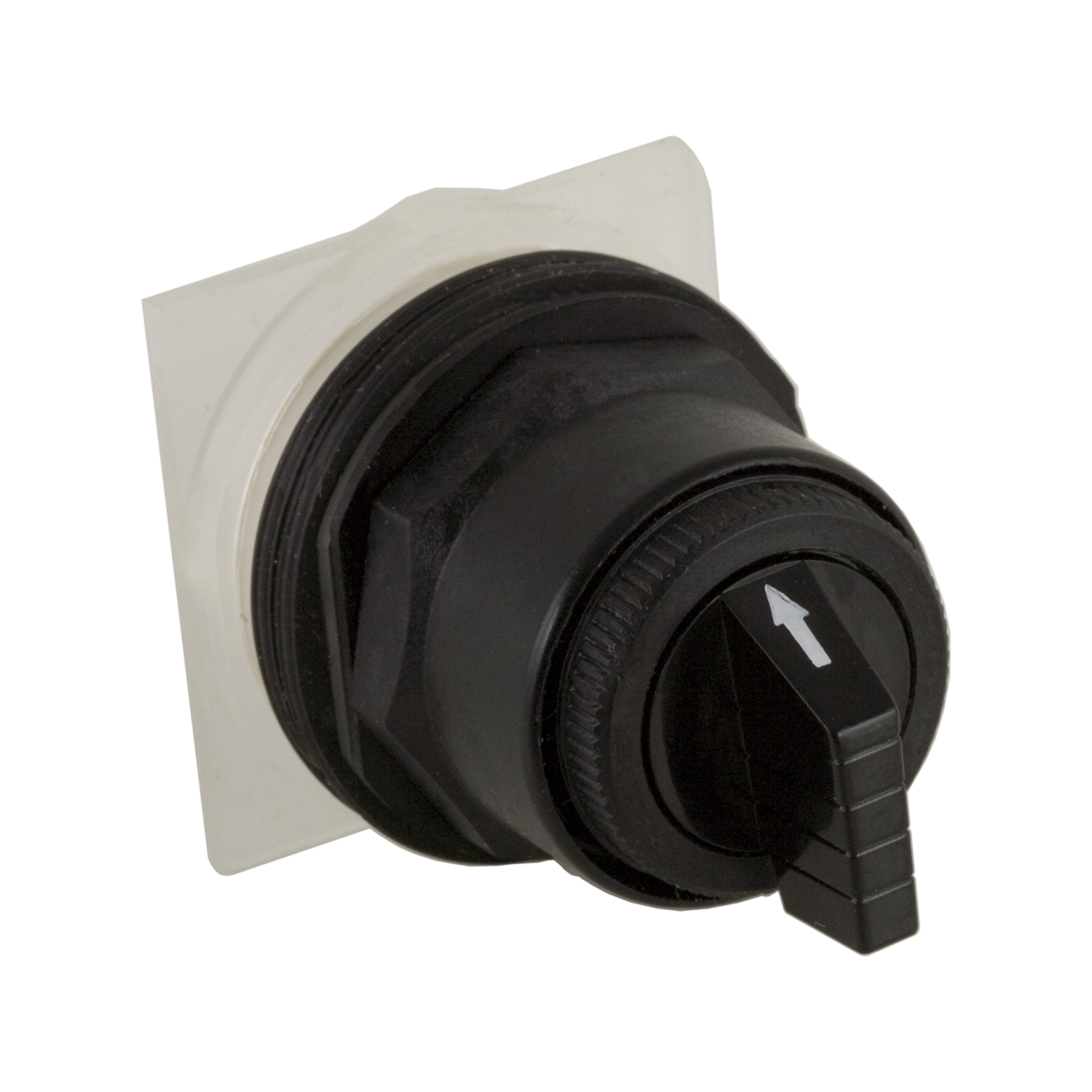 Manual Return Non-Illuminated 3-Position Selector Switch, 30mm, Black