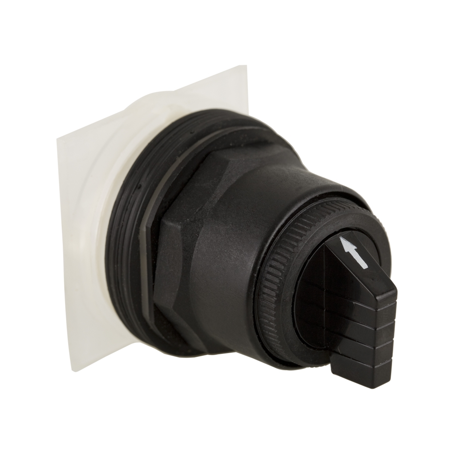 Head for selector switch, Harmony 9001SK, plastic, standard handle, black, 30mm, 3 positions, return both sides to center, cam code 3