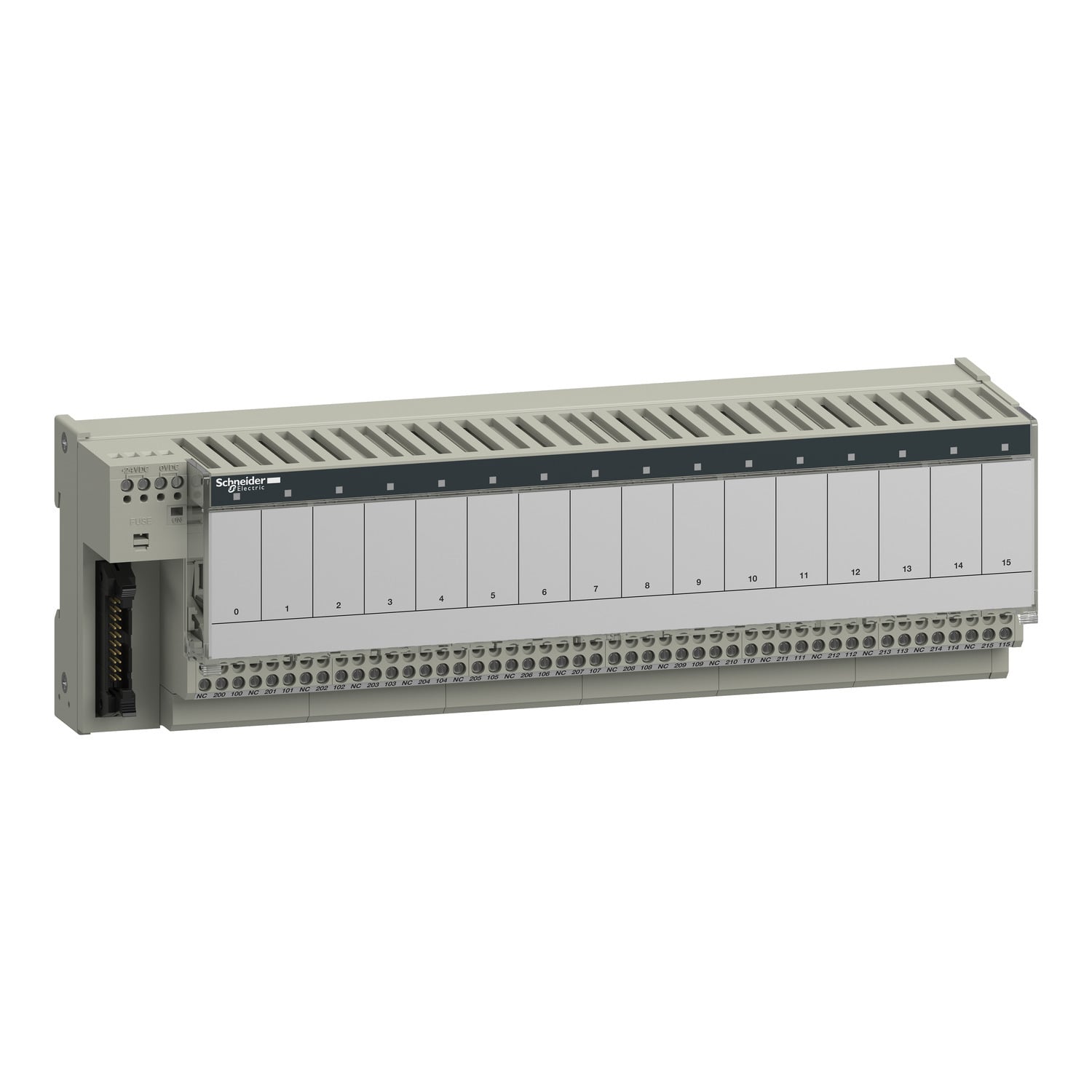 sub-base for plug-in relay ABE7 - 16 channels - relay 12.5 mm