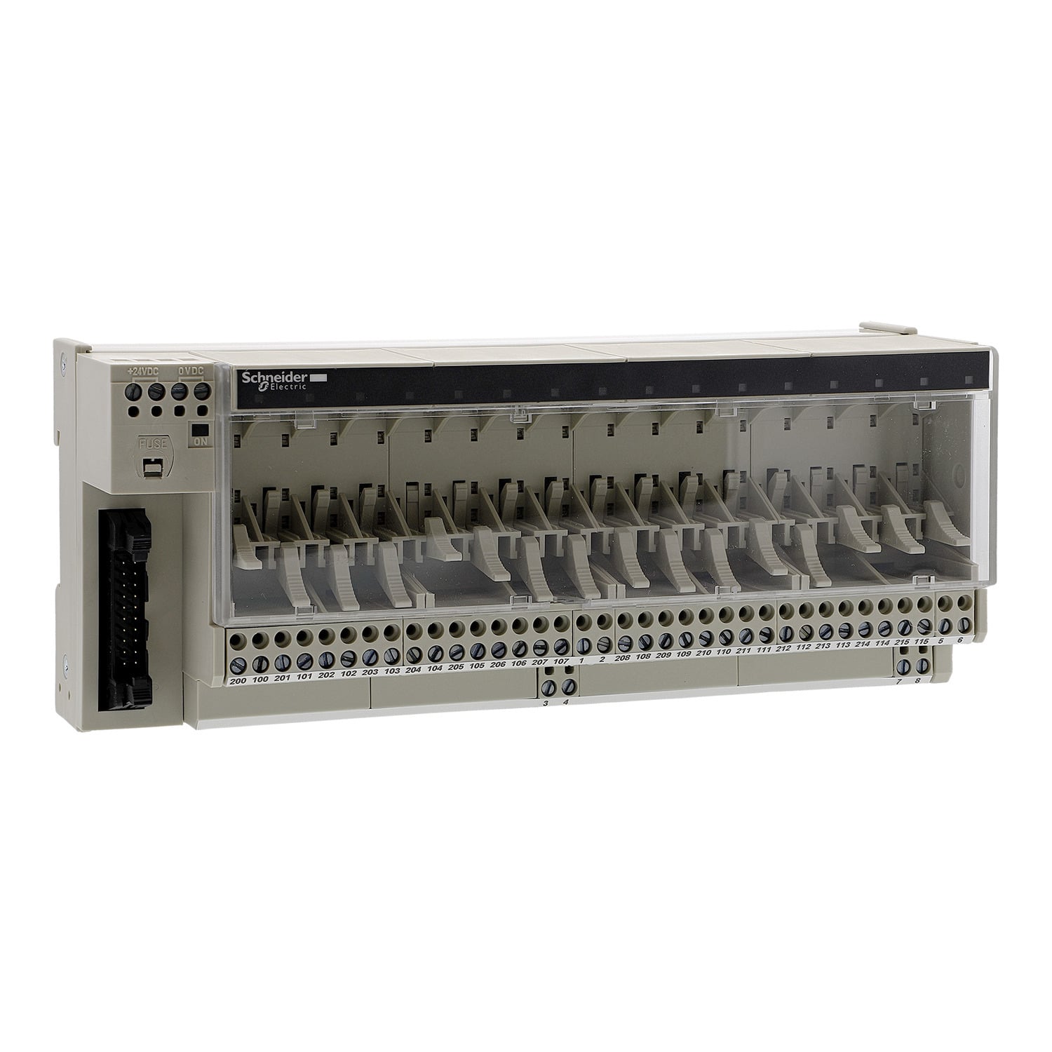 sub-base for plug-in relay ABE7 - 16 channels - relay 10 mm