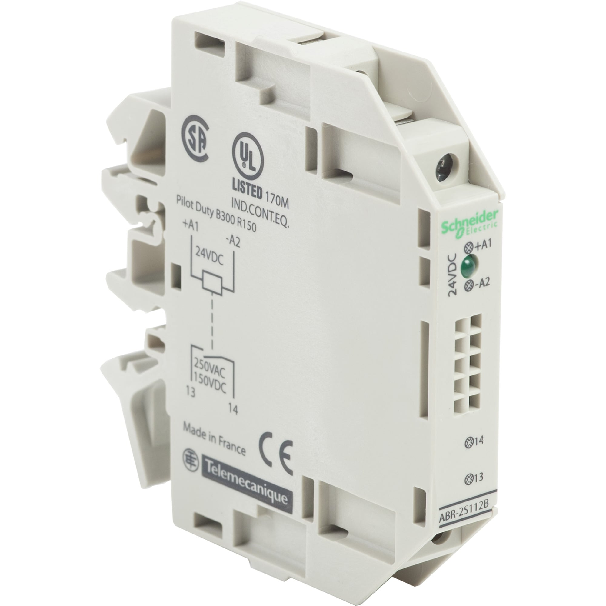 Schneider Electric,INTERFACE RELAY - ELECTROMECHANICAL,1 NO,24 V DC,5 A conforming to IEC 60947-1,Advantys,DIN rail,IEC,Output module,Relay module