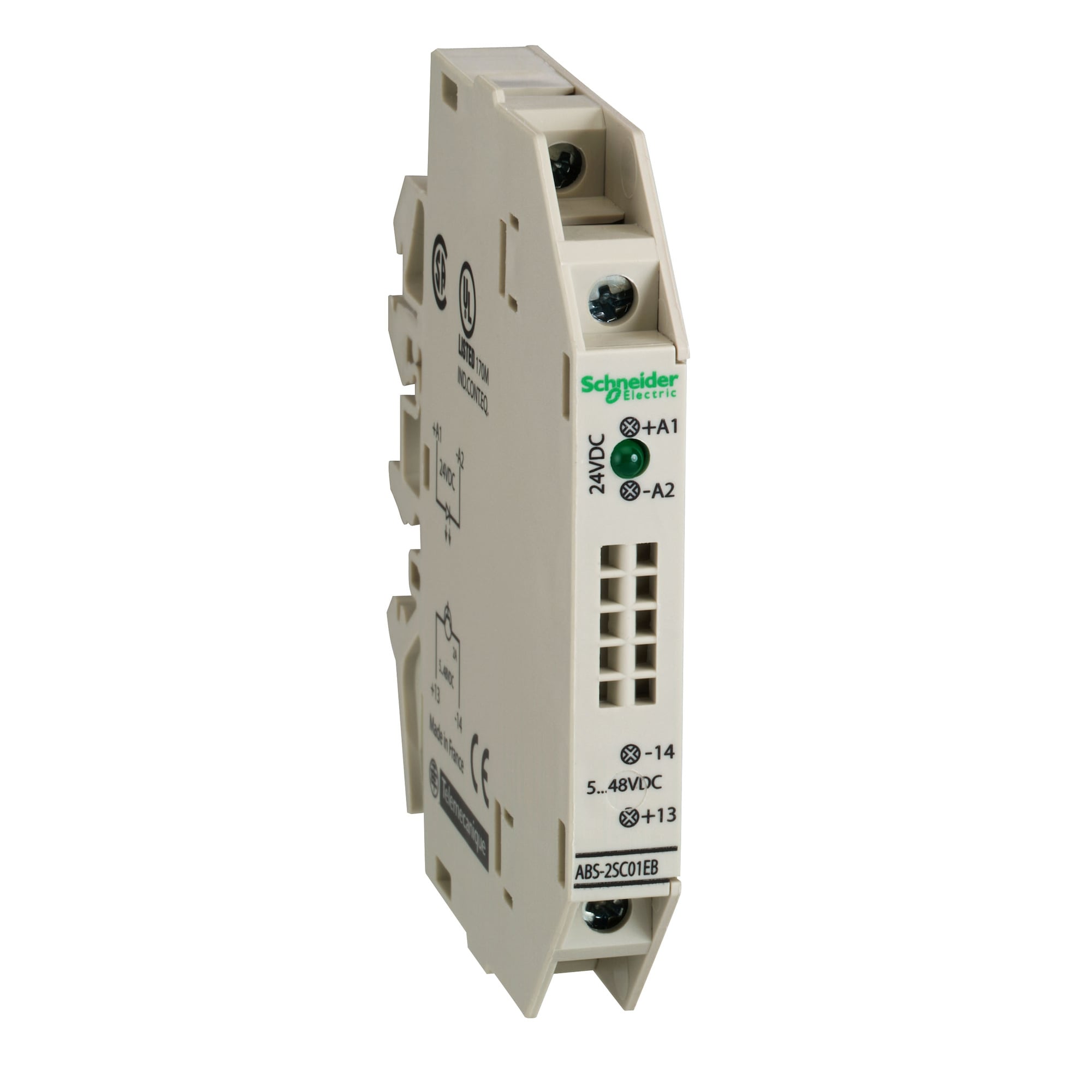 Schneider Electric,INTERFACE RELAY - SOLID STATE,24 V DC,>-25.0 C<70.0 Cat Us, >-5.0 C<55.0 C unrestricted operation,Advantys,IEC,IP20,Output interface module,Solid state,for discrete signals,screw clamp