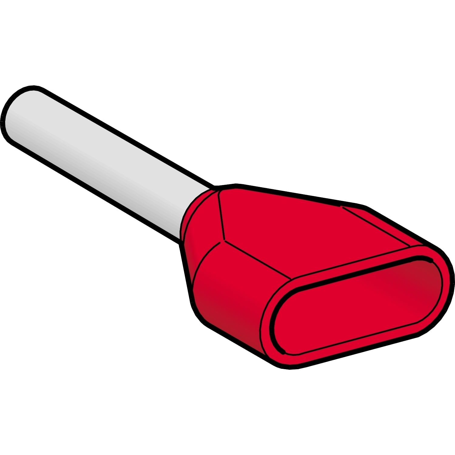 Cable end, Linergy TR cable ends, twin conductor, red, 1mm, medium size, 5 sets of 50