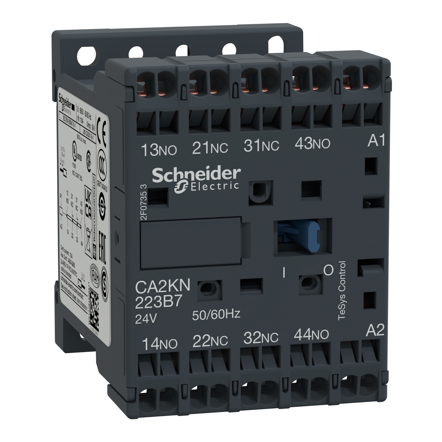 Control relay, TeSys K, 2 NO + 2 NC, lt or eq to 690V, 110VAC coil