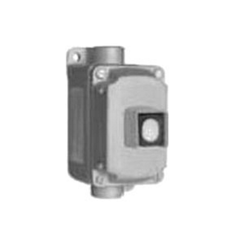 Pushbutton Control Station, 1-Gang 1-Circuit Feed-Through, Series: EFDB, 600 VAC, 10 A, 1 Operators, 1NC-1NO Contact Configuration, Momentary Contact Mode, Front Button Operator, Legend: Start/Stop, Thread Connection, NEMA 3/7CD/9EFG NEMA Rating, Surface Mounting, Malleable Iron, Triple Coated, 6.8 in H x 5.2 in W x 7.2 in D Dimensions