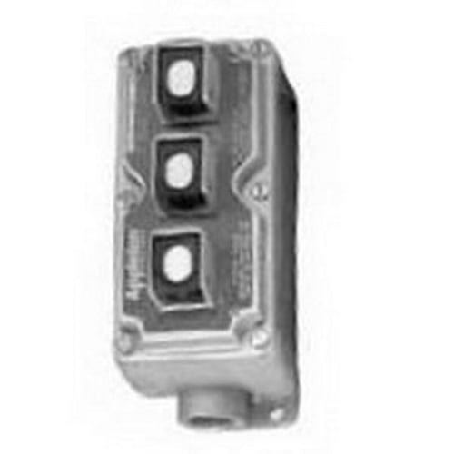 Factory Sealed Pushbutton; 600 Volt AC, 10 Amp, Momentary, 1 NO/1 NC, Malleable Iron Body, Aluminum Cover
