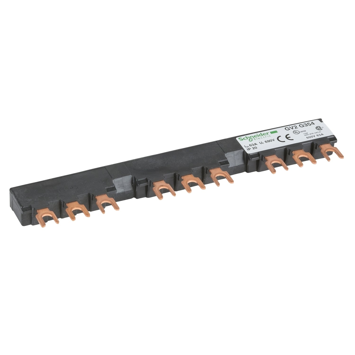 Linergy FT, Comb busbar, 63A, 3 tap-offs, 54mm pitch