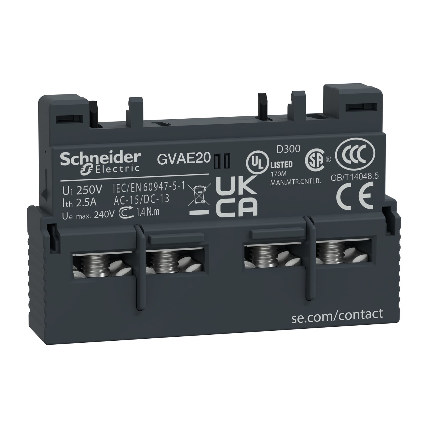 TeSys Deca - auxiliary contact - 2 NO
