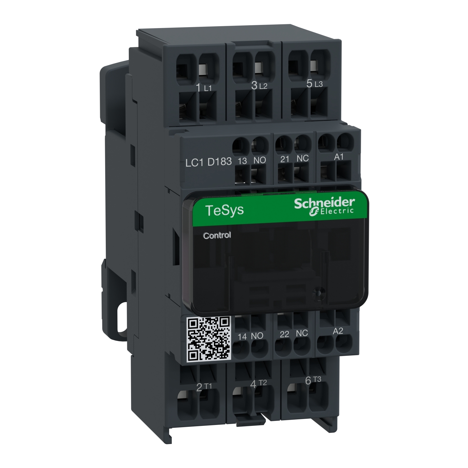 IEC contactor, TeSys Deca, nonreversing, 18A, 10HP at 480VAC, 3 phase, 3 pole, 3 NO, 120VAC 50/60Hz coil, open style