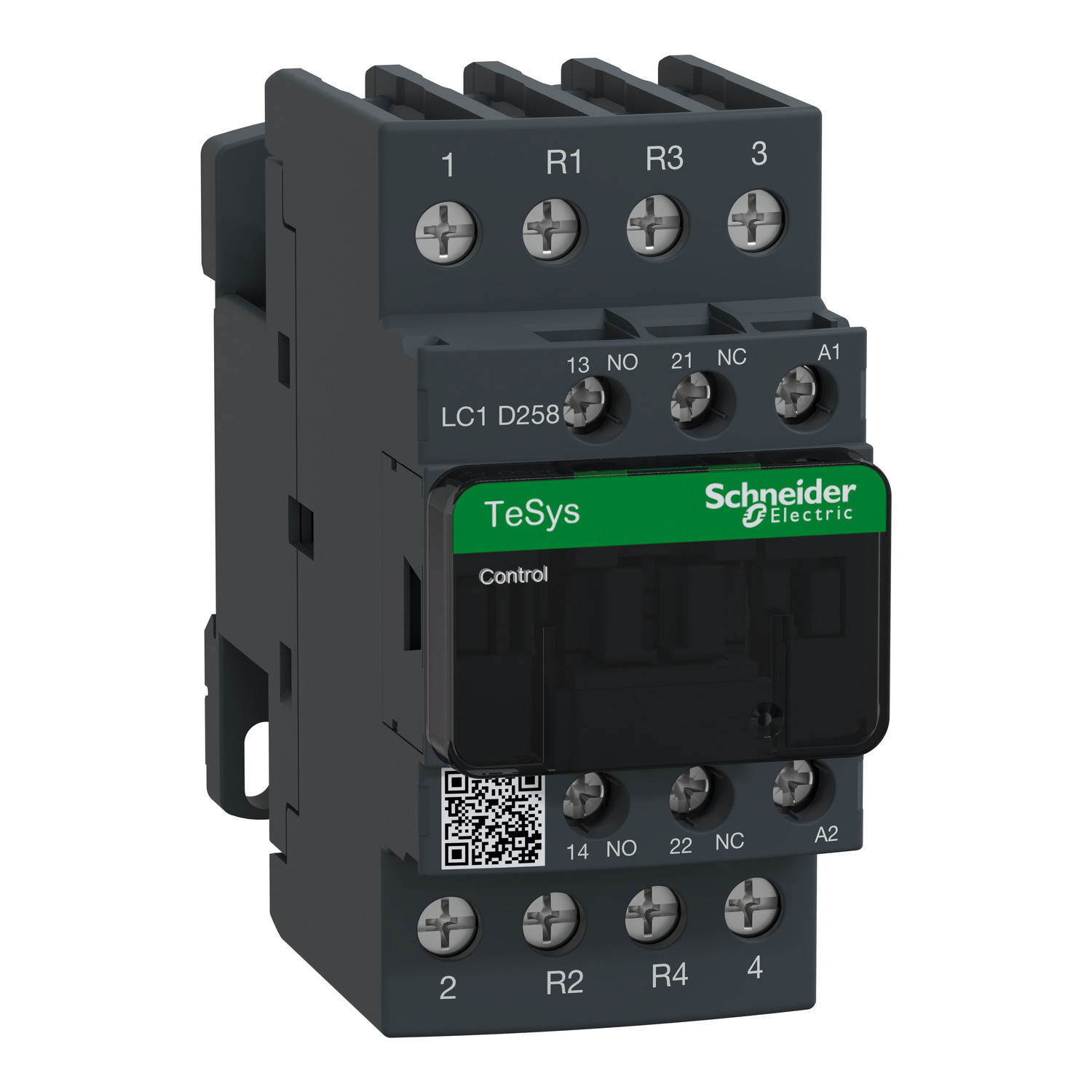 IEC contactor, TeSys Deca, nonreversing, 40A resistive, 4 pole, 2 NO and 2 NC, 240VAC coil, open style