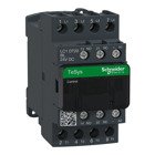 IEC contactor, TeSys Deca, nonreversing, 20A resistive, 4 pole, 4 NO, low consumption 24VDC coil, open style