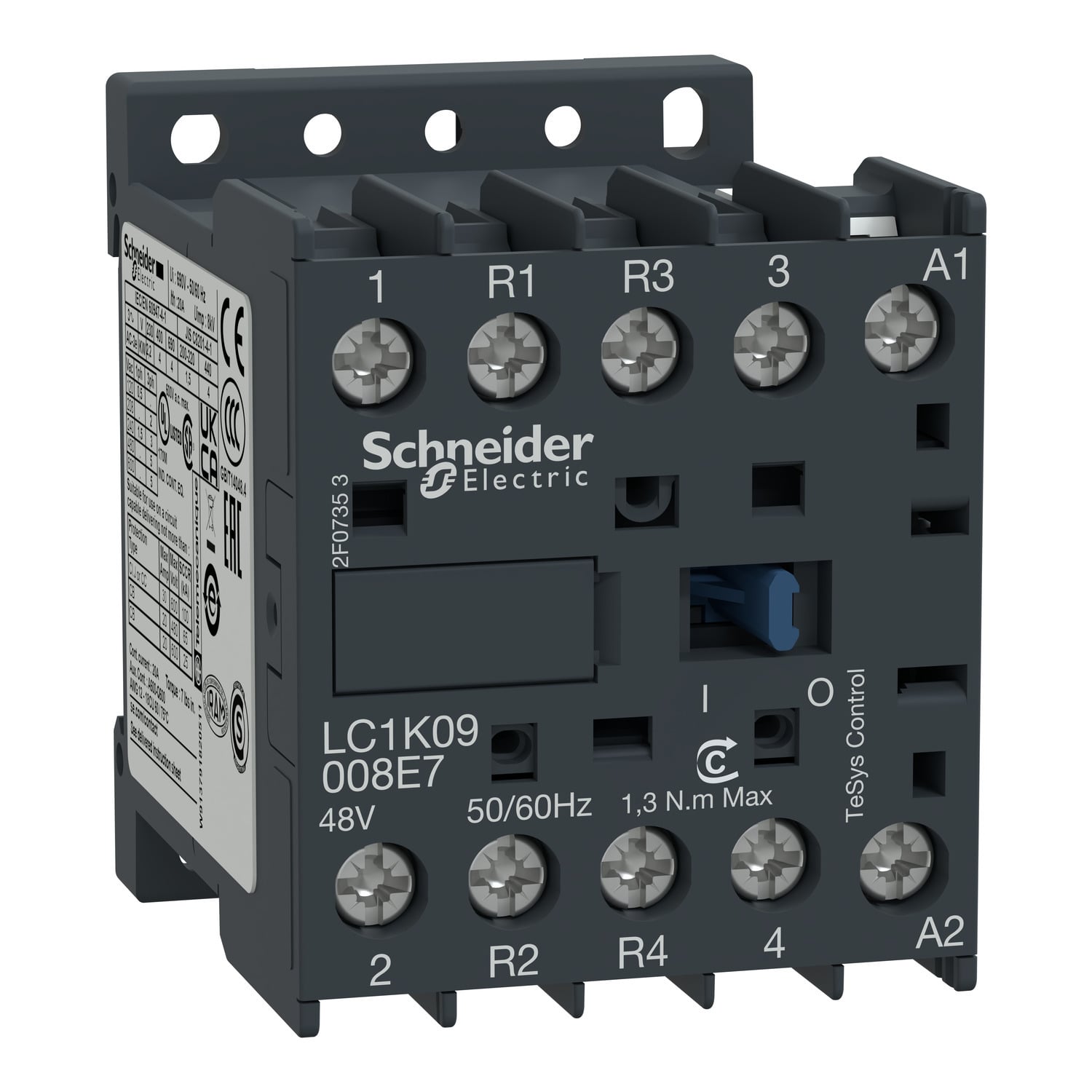 LC1K09008F7 TeSys K K-Line IEC Contactor, 110/690 V AC V Coil, 16/20 A, 2NO-2NC Contact, 4 Poles