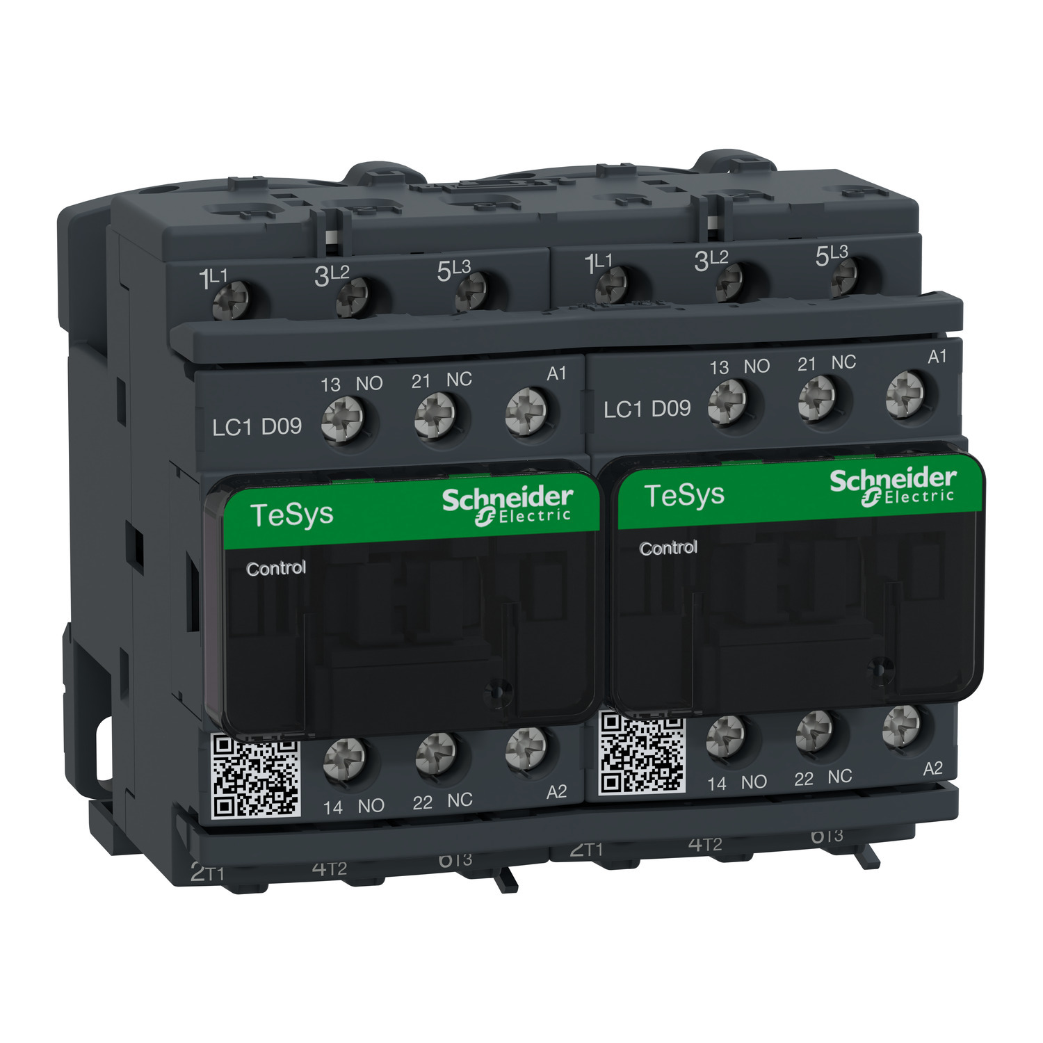 TeSys Deca reversing contactor - 3P(3 NO) - AC-3 - <= 440 V 9 A - 220 V AC coil