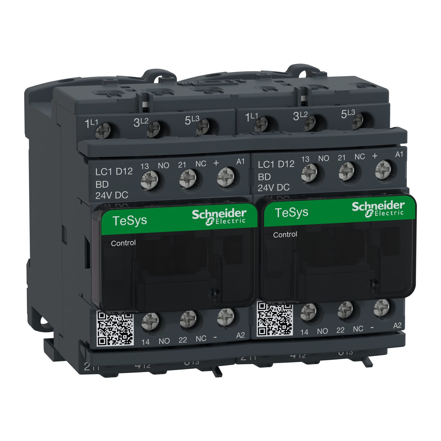 TeSys Deca reversing contactor - 3P(3 NO) - AC-3 - <= 440 V 12 A - 24 V DC coil