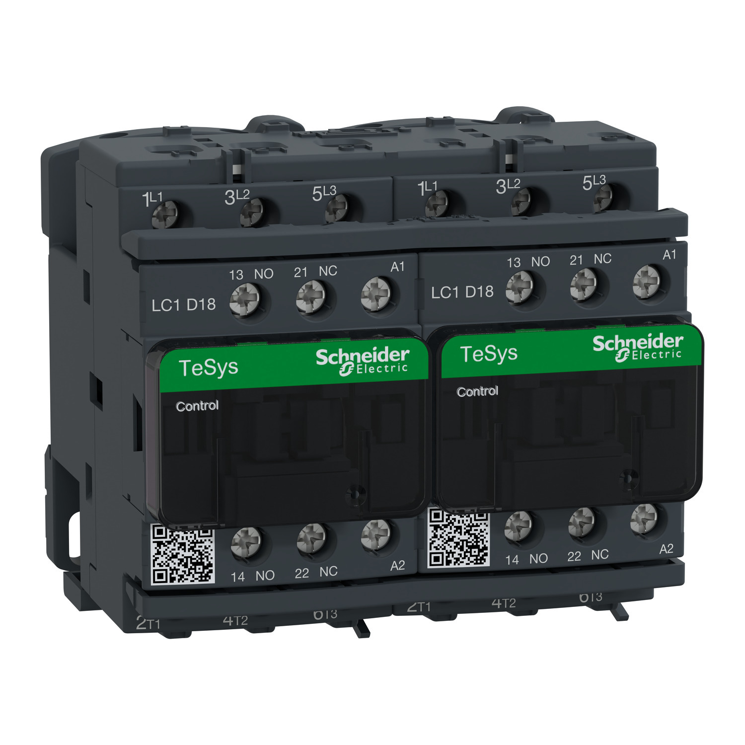TeSys Deca reversing contactor - 3P(3 NO) - AC-3 - <= 440 V 18 A - 220 V AC coil