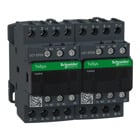 IEC contactor, TeSys Deca, reversing, 25A resistive, 4 pole, 4 NO, 120VAC 50/60Hz coil, open style