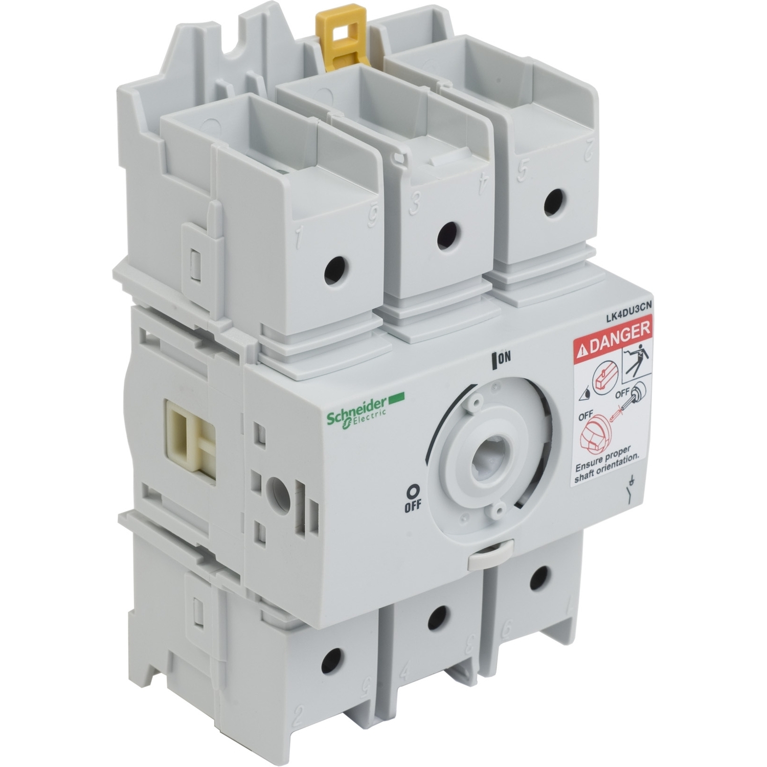 Disconnect Switch, TeSys LK4 Non fusible, 25hp at 600VAC, 3 pole, max 32A rated, plate mount