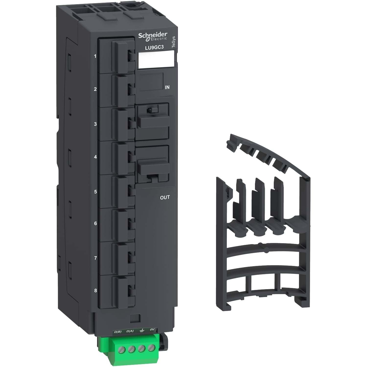 Modbus hub, TeSys Ultra, 10 RJ45 and 1 screw terminal block