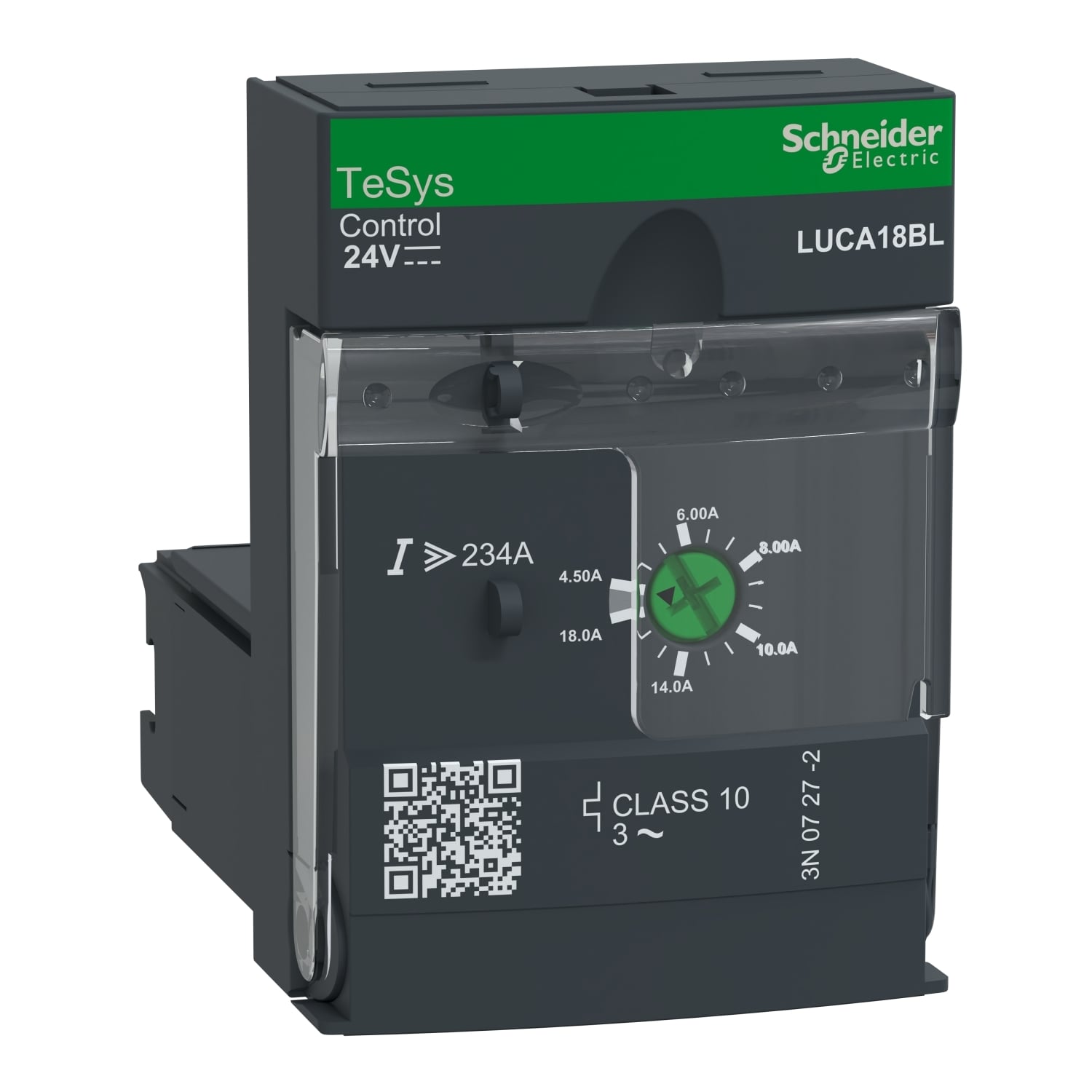 Standard control unit, TeSys Ultra, 4.5A to 18A, 3P motors, thermal magnetic protection, class 10, coil 24VDC