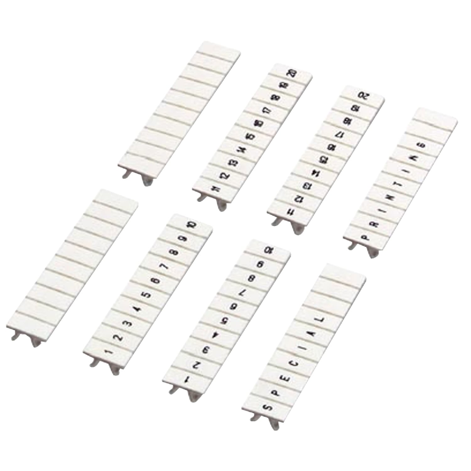 Marking strip, Linergy TR, clip in type, 5mm, printed characters 31 to 40, printed horizontal, white, Set of 10