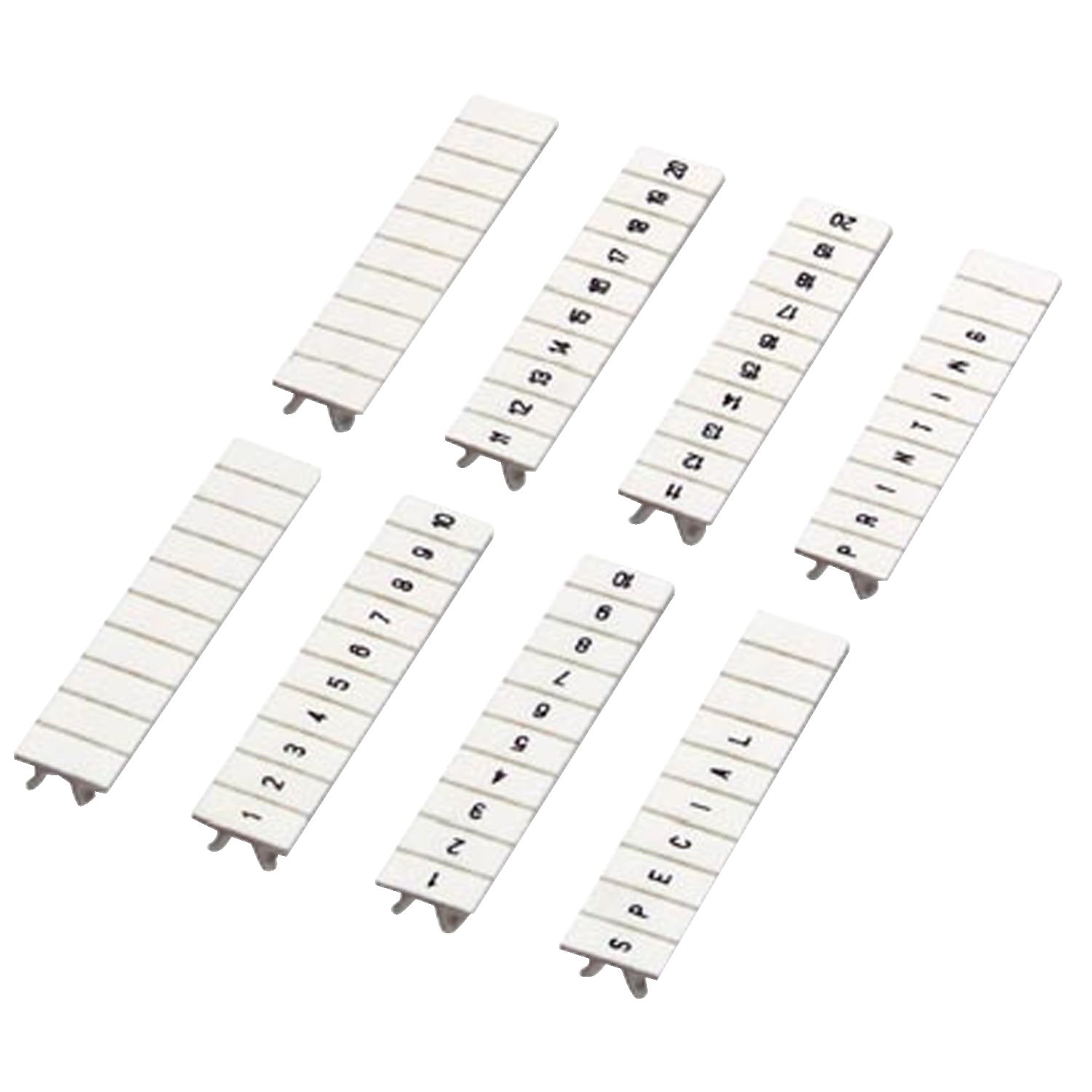 Marking strip, Linergy TR, clip in type, 5mm, printed characters 71 to 80, printed horizontal, white, Set of 10