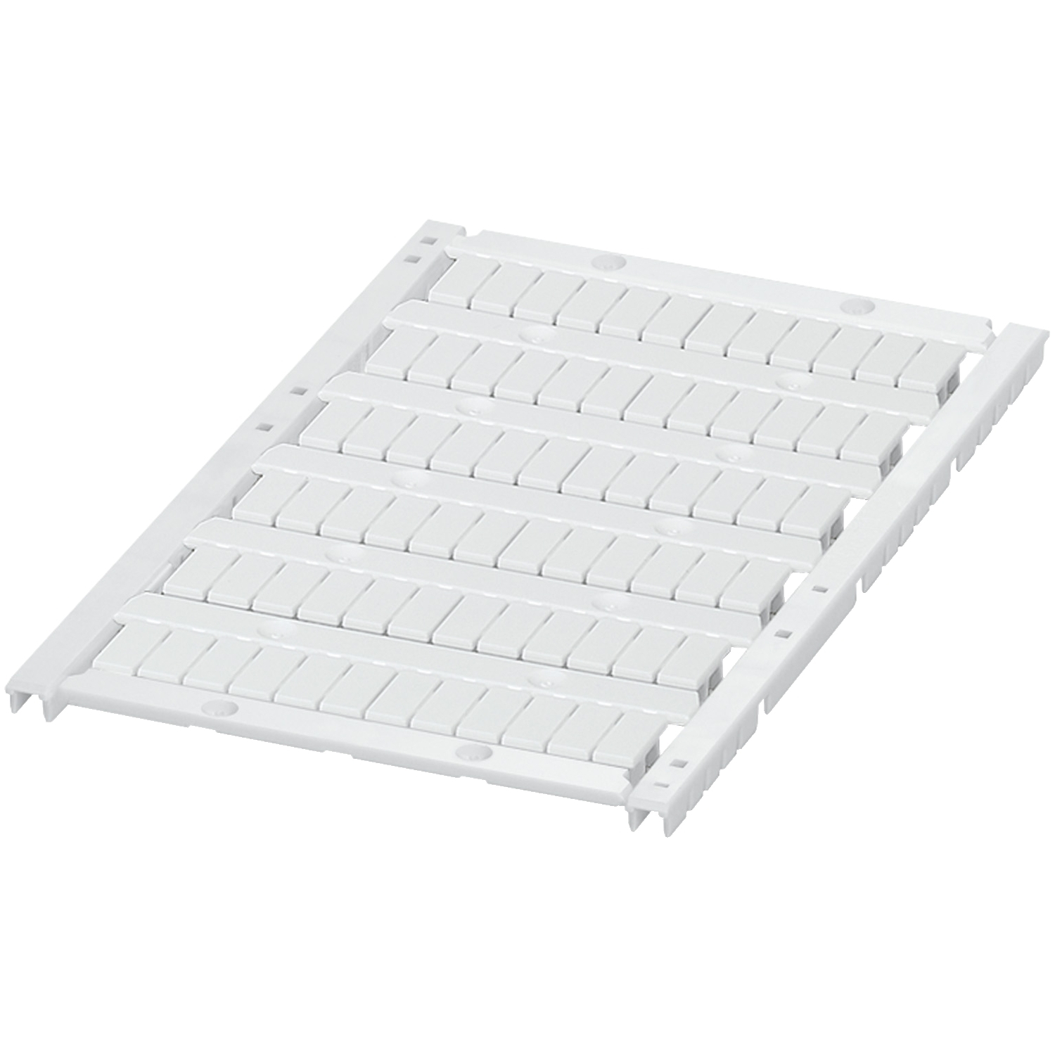 Terminal Block Marker Card with 6 Strips, 5 mm, Blank, Polyamide/White