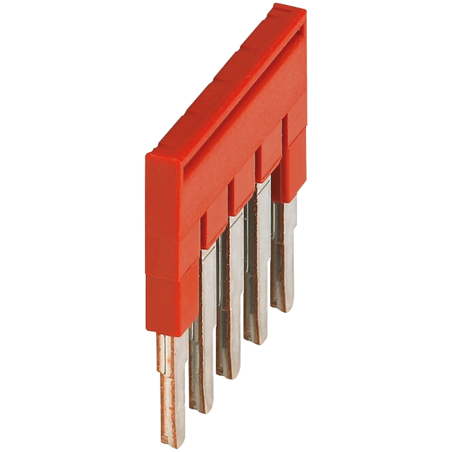 Plug-In Bridge, 5 Points for 2.5mm Terminal Blocks, Red