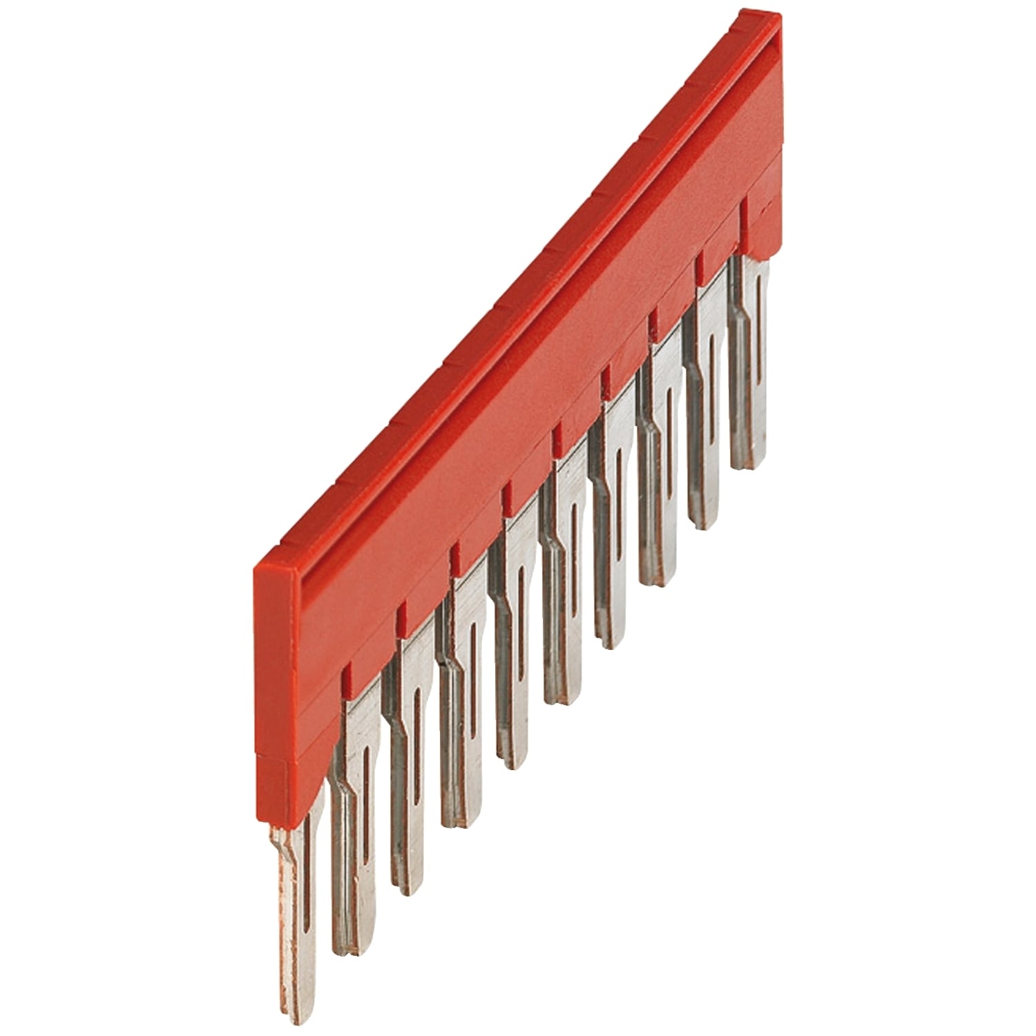 Plug-In Bridge, 10 Points for 6mm Terminal Blocks, Red