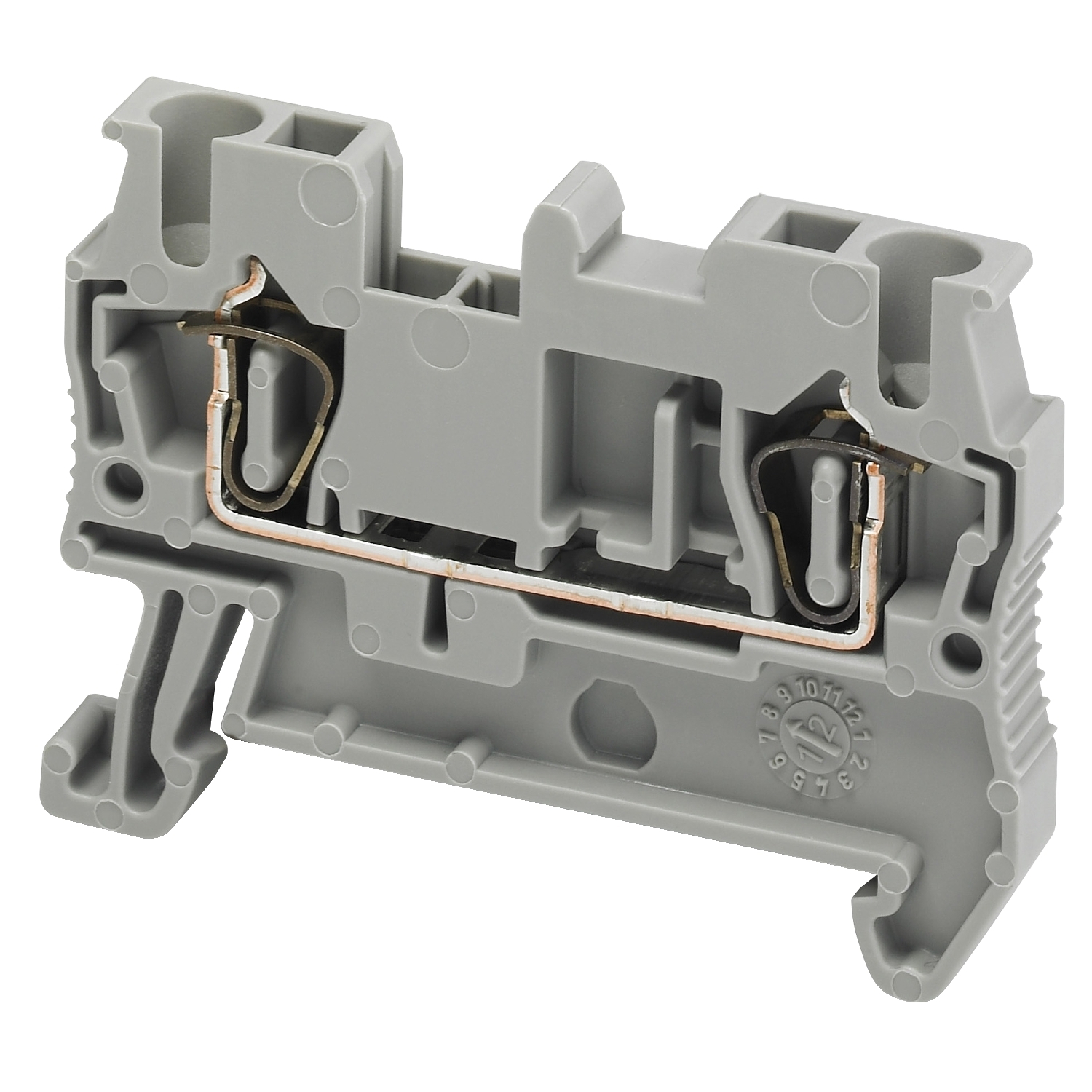 Terminal block, Linergy TR, spring type, feed through, 2 points, 2.5mm, grey