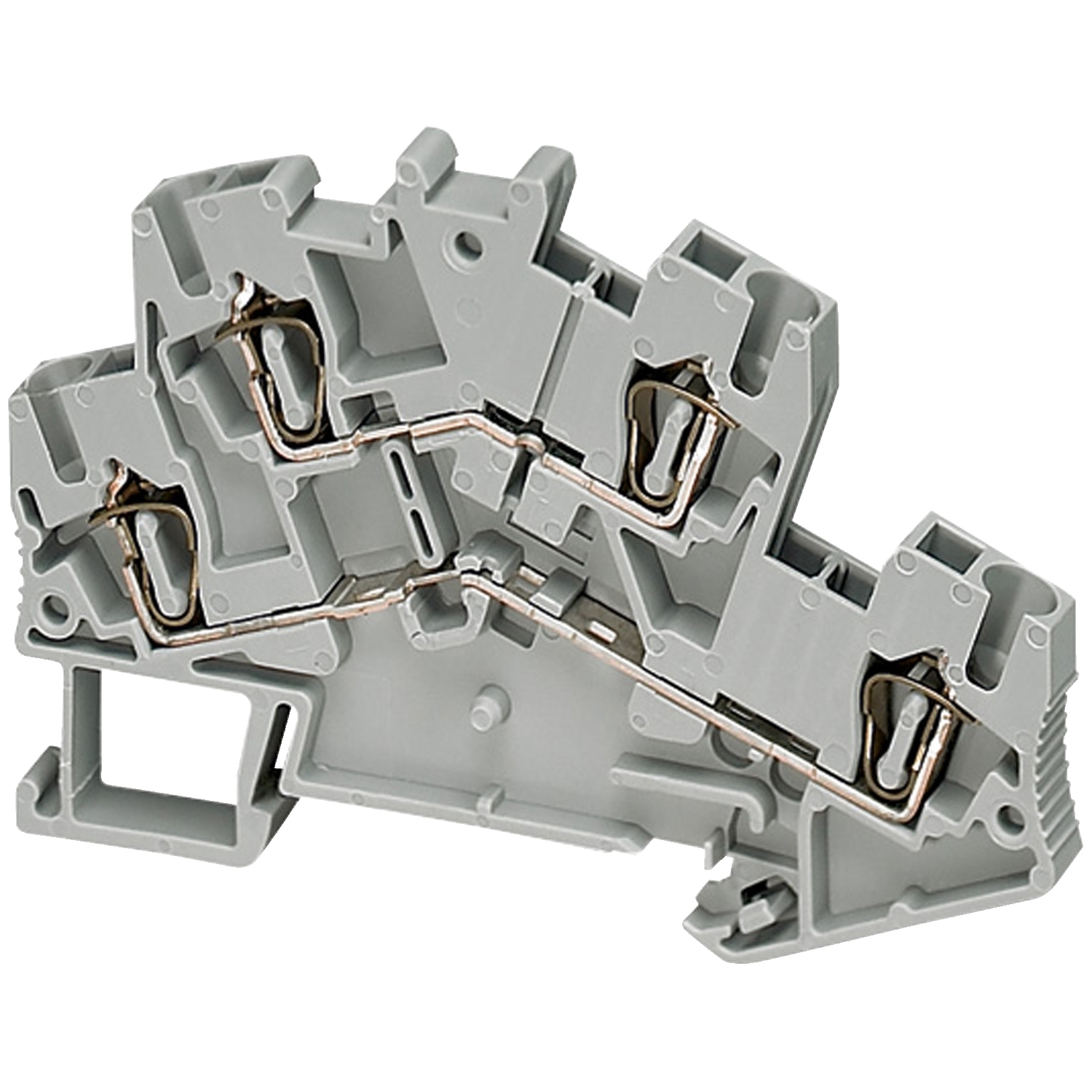 Terminal block, Linergy TR, spring type, feed through, 2 level, 4 points, 2.5mm, grey, set of 50