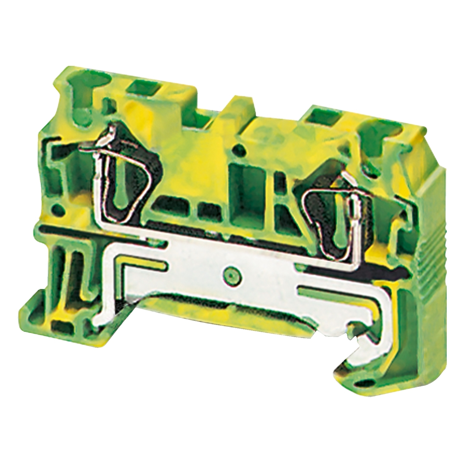 Terminal block, Linergy TR, spring type, protective earth, 2 points, 4mm, green-yellow, set of 50