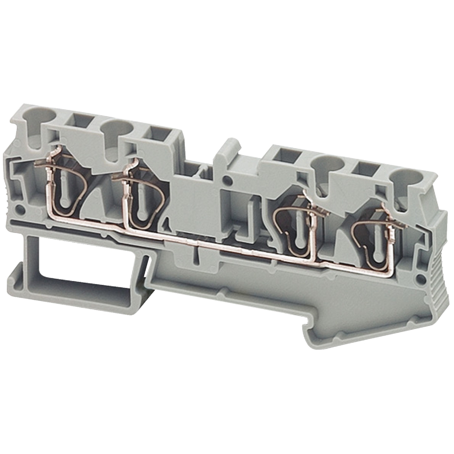 Terminal block, Linergy TR, spring type, feed through, 4 points, 4mm, grey, set of 50