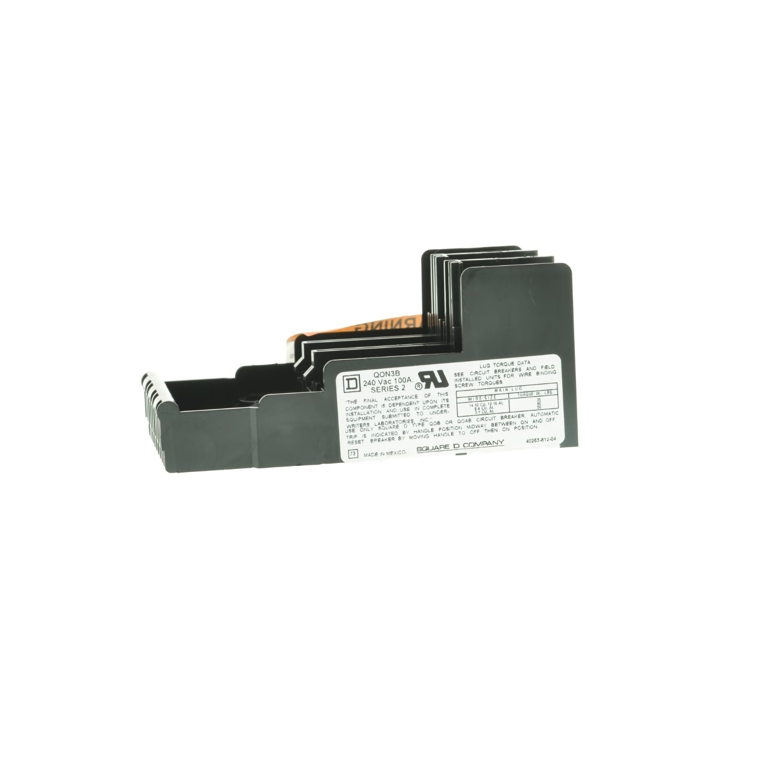 Load center interior, QO, mounting base, 3 phase, 3 spaces, 100A main lugs, OEM