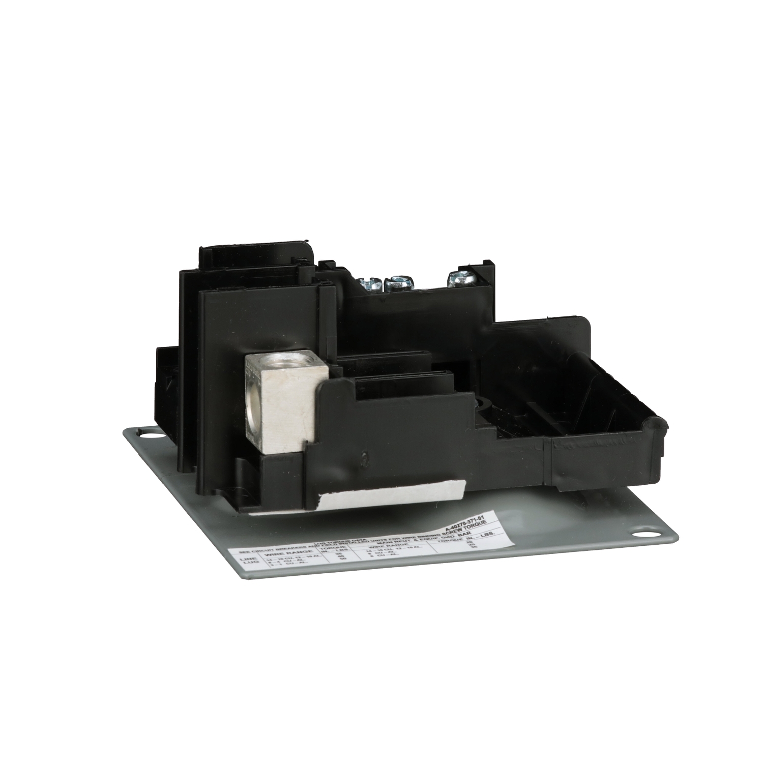 Load center interior, QO, mounting base, 3 phase, 3 spaces, 60A main lugs, OEM