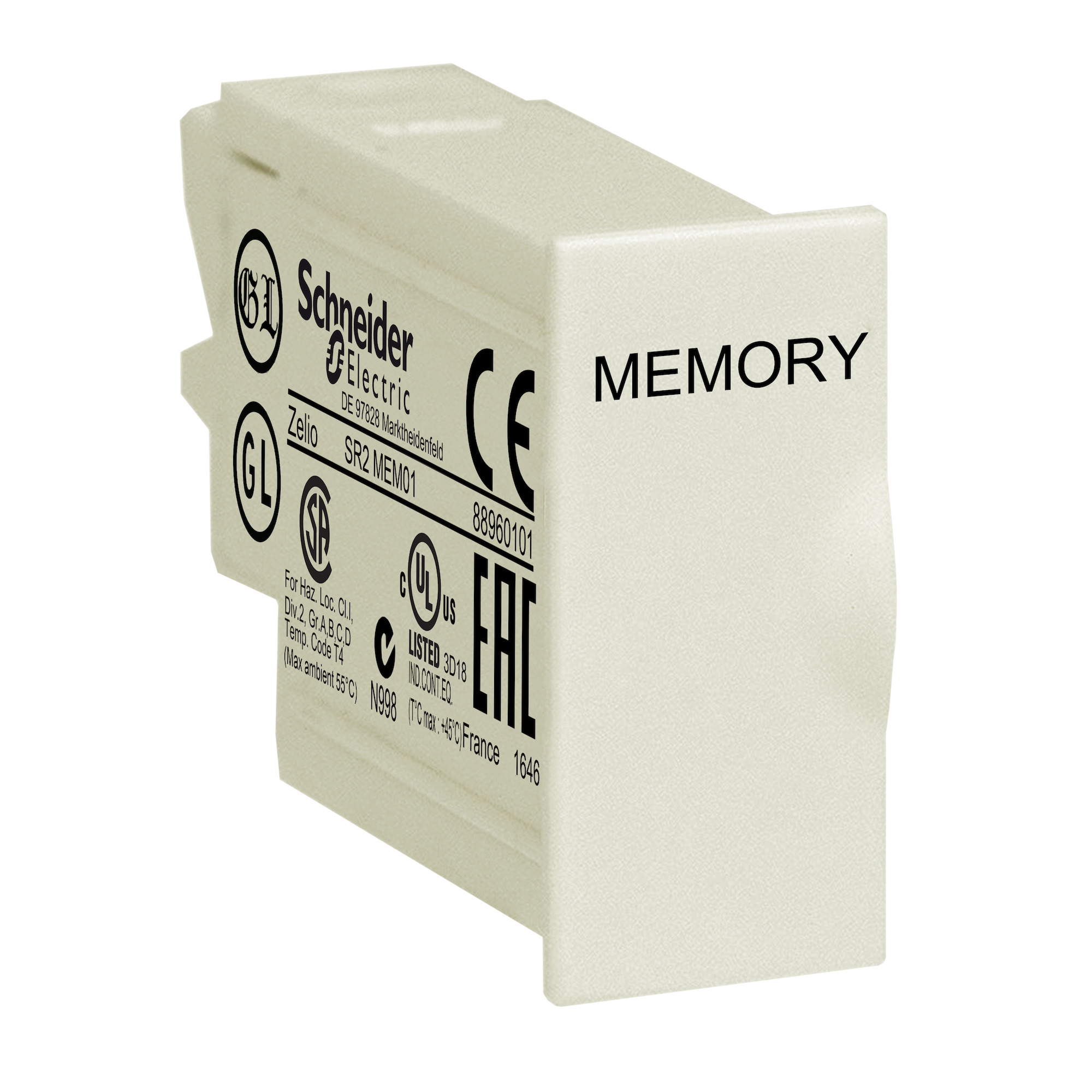 Memory cartridge, for smart relay Zelio Logic firmware, up to v 2.4, EEPROM