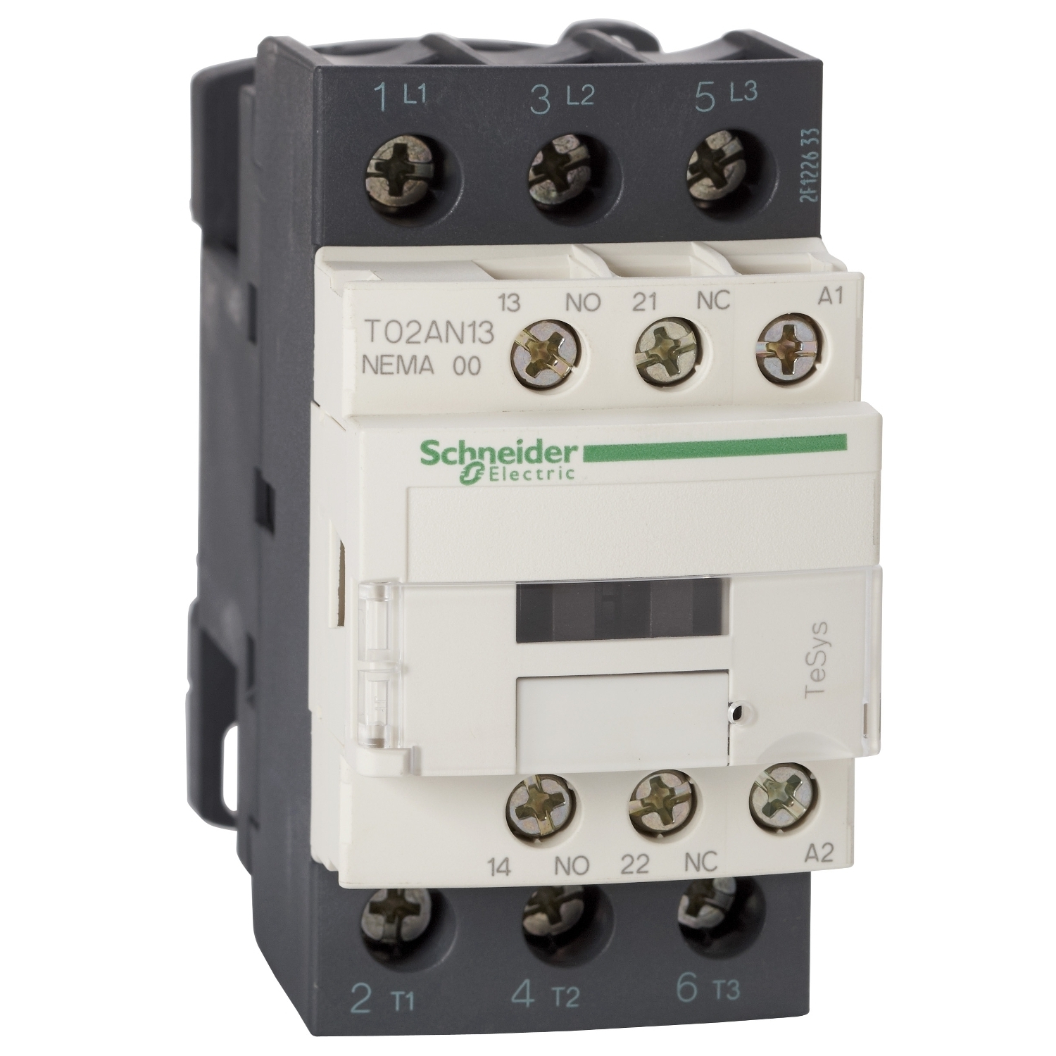 NEMA Contactor, TeSys N, nonreversing, Size 00, 9A, 2HP at 460VAC, 3 pole, 3 phase, 24VAC 50/60Hz coil, open