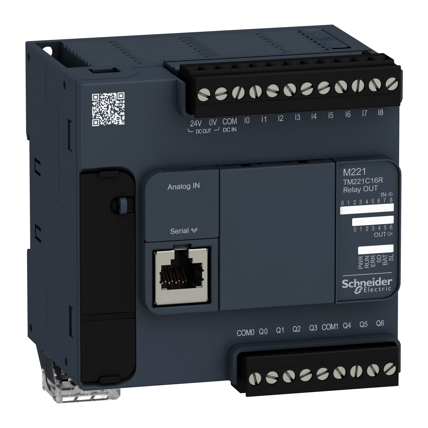 logic controller, Modicon M221, 16 IO, 7 relay outputs, 100?240V AC